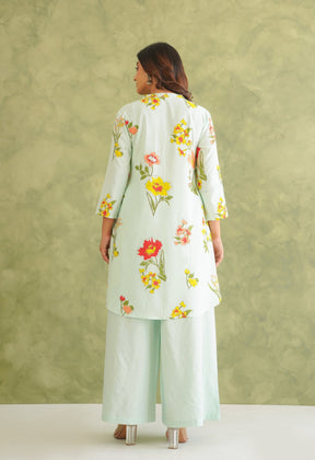 Pista Green Floral Printed Co - Ord Set - Tara - C - Tara