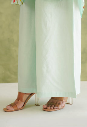 Pista Green Floral Printed Co - Ord Set - Tara - C - Tara