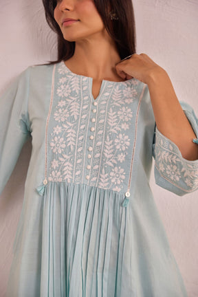Powder Blue Embroidered Co - ord Set - Tara - C - Tara