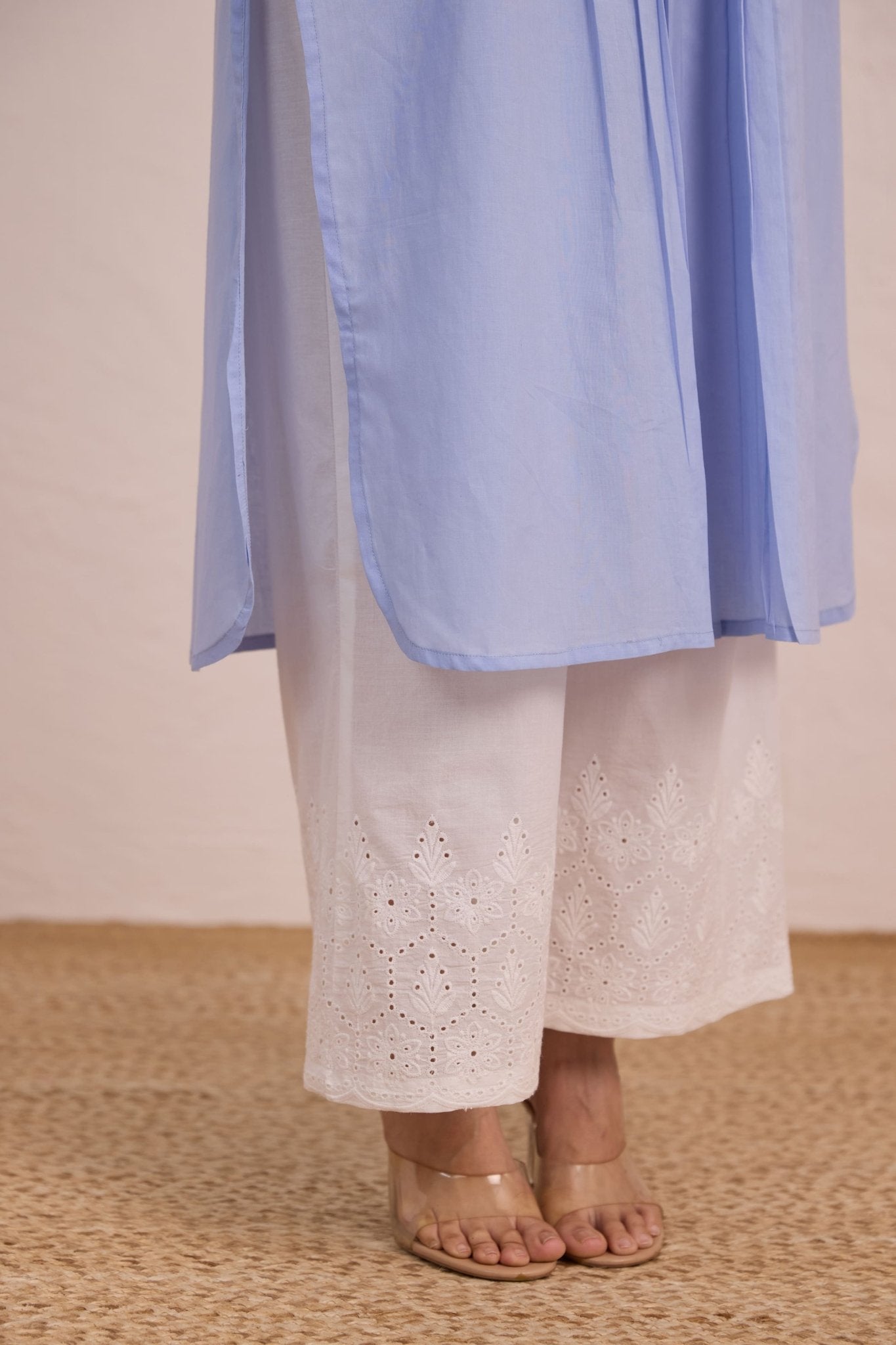 Powder Blue Pintuck Embellished Co - ord Set - Tara - C - Tara