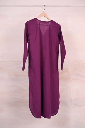 Purple Pleated Solid Kurta - Tara - C - Tara