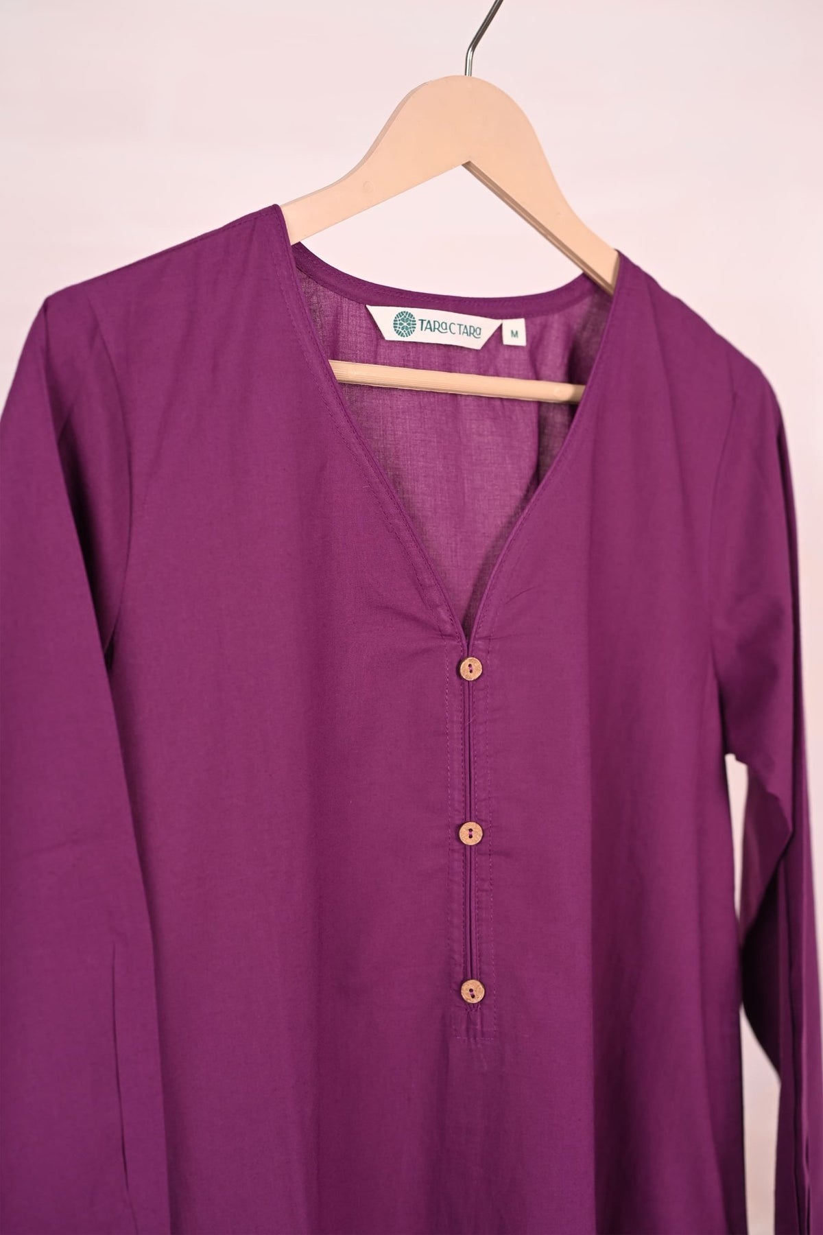 Purple Pleated Solid Kurta - Tara - C - Tara