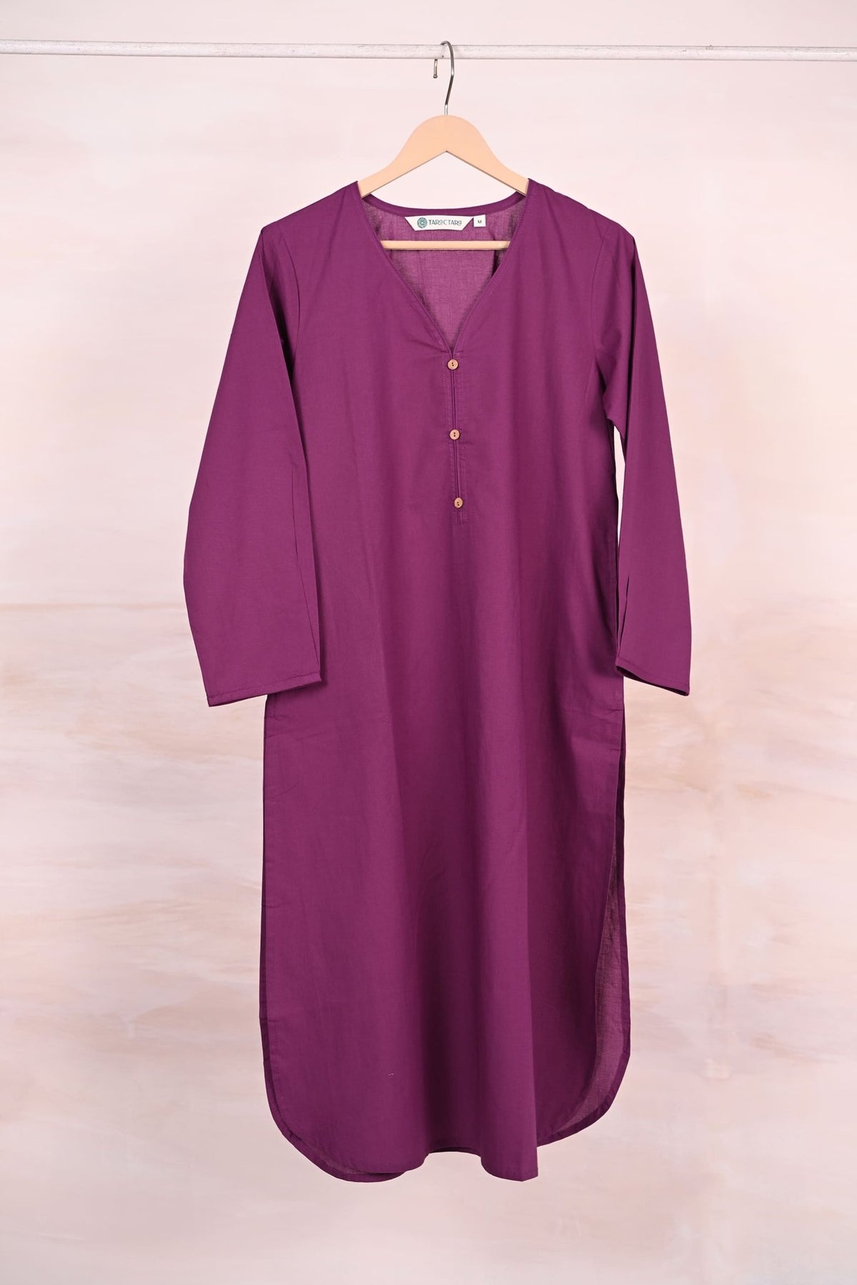 Purple Pleated Solid Kurta - Tara - C - Tara