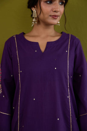 Purple Sequin-Embellished Co-ord Set - Tara-C-Tara