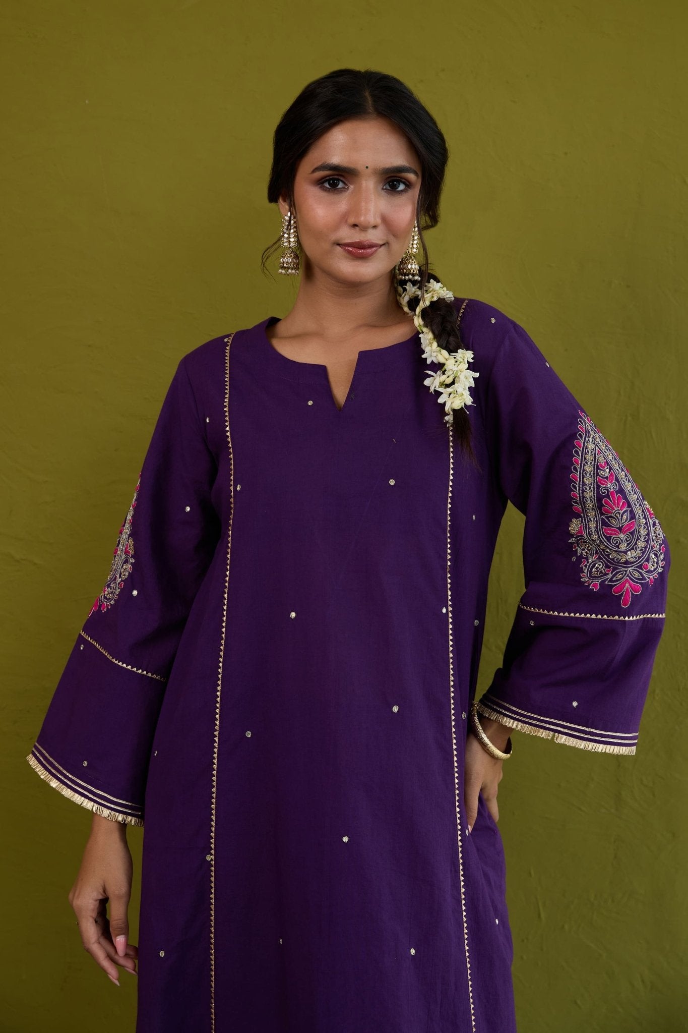 Purple Sequin-Embellished Co-ord Set - Tara-C-Tara