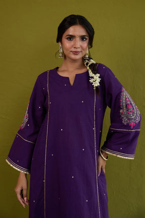 Purple Sequin-Embellished Co-ord Set - Tara-C-Tara