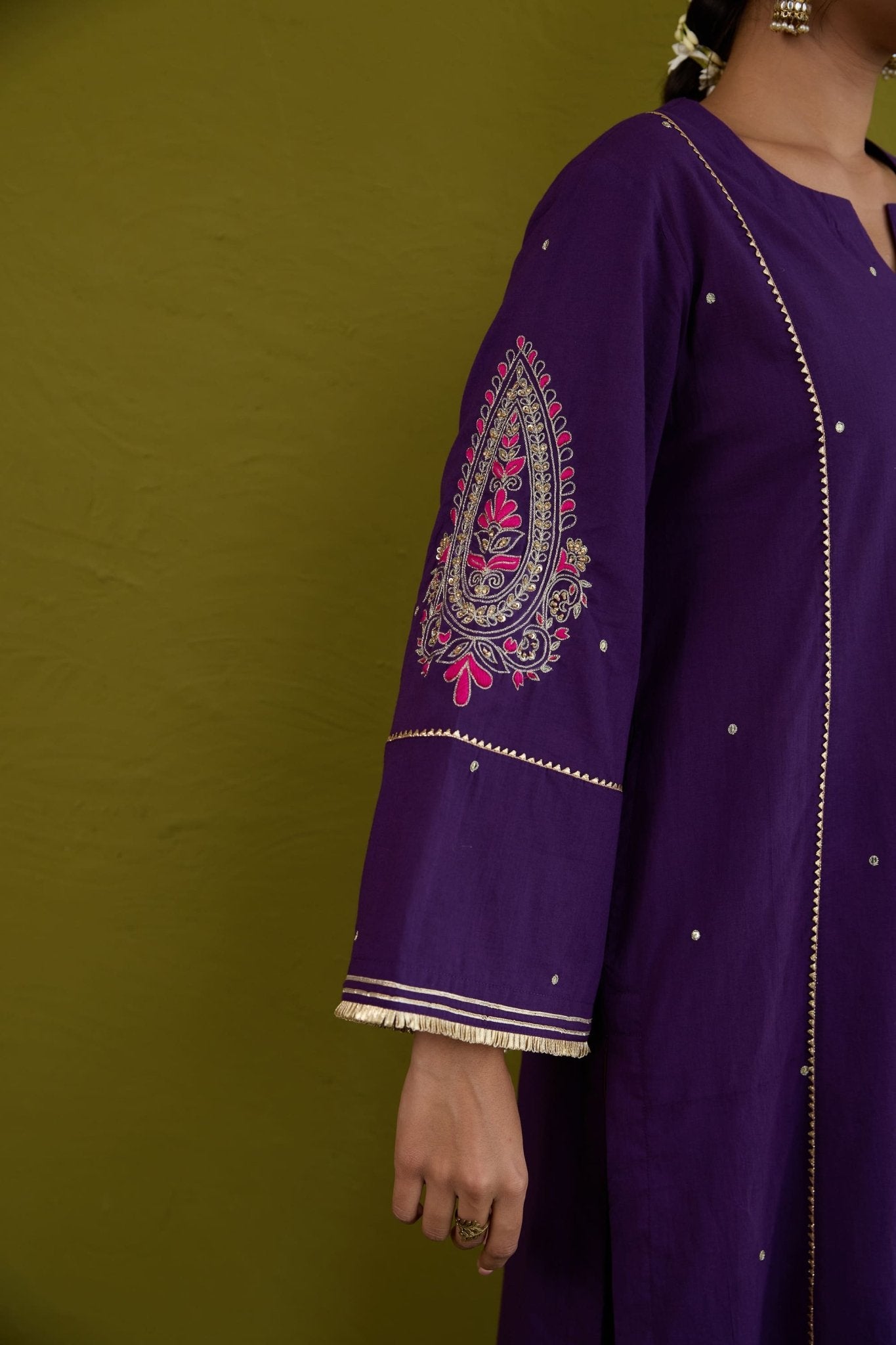 Purple Sequin-Embellished Co-ord Set - Tara-C-Tara