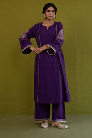 Purple Sequin-Embellished Co-ord Set
