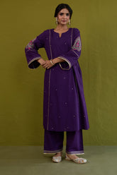 Purple Sequin-Embellished Co-ord Set - Tara-C-Tara