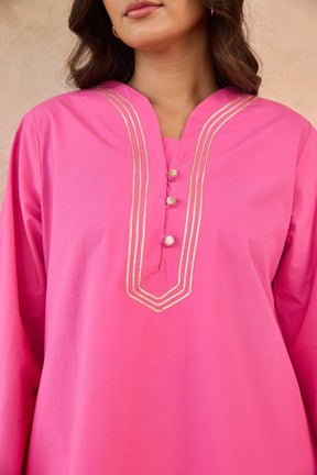Rani Pink Gota Piped Farsi Salwar Co-ord Set - Tara-C-Tara