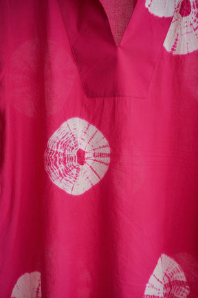 Rani Pink Shibori Hand Block Printed Tunic - Tara-C-Tara