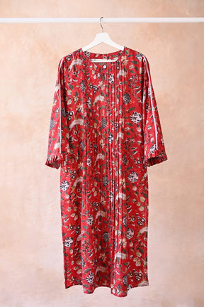 Red Floral Printed Kurta - Tara - C - Tara