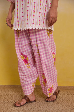 Rose Garden Botanical Stripe Scalloped Co - ord Set - Tara - C - Tara