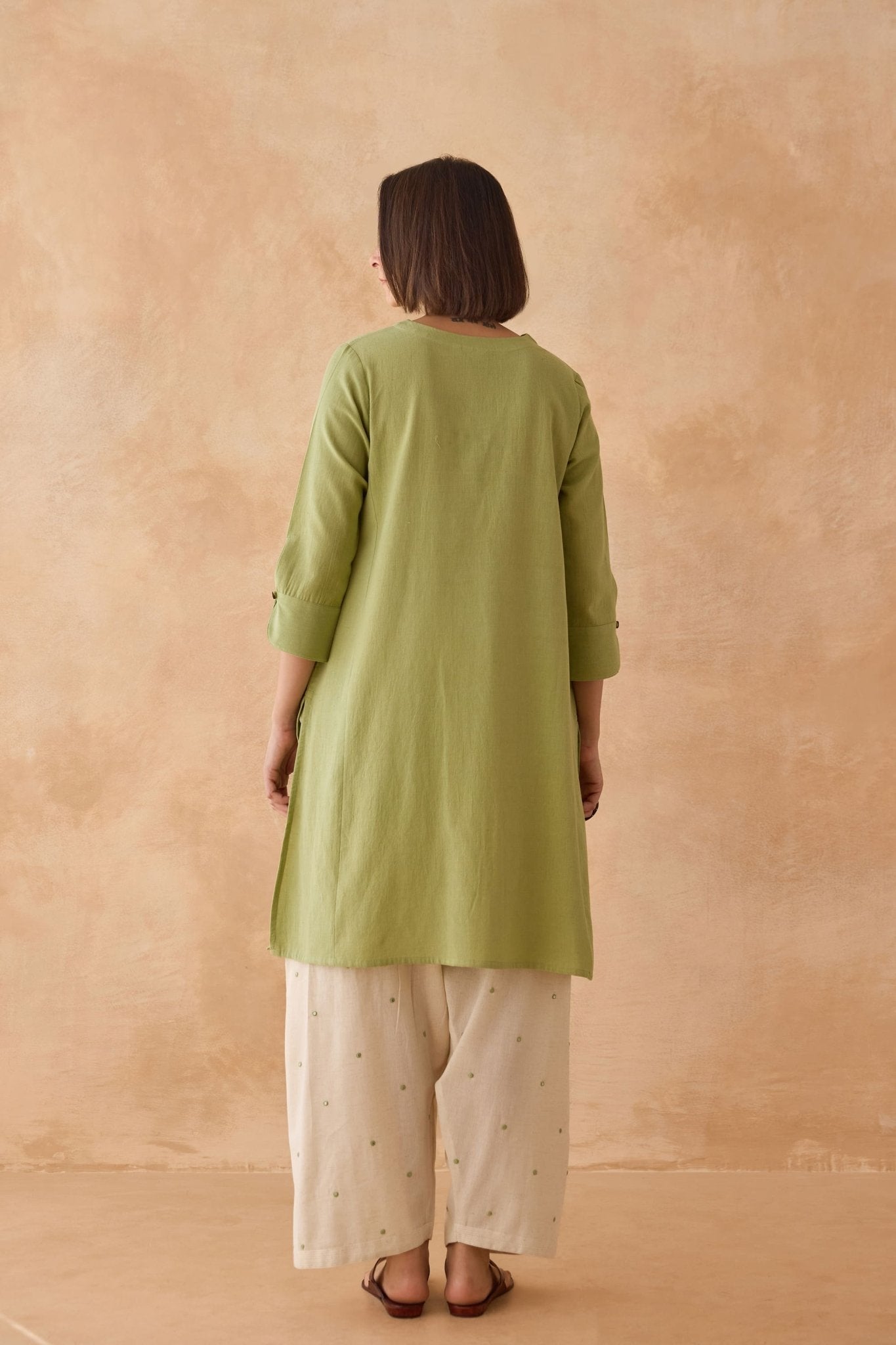 Sage Green Co - ord Set with Embroidered Patiala Salwar - Tara - C - Tara