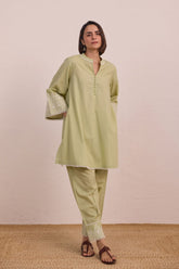 Sage Green Embroidered Co - ord Set - Tara - C - Tara