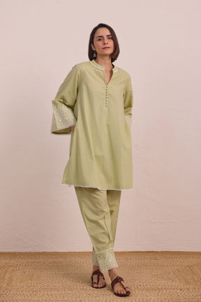 Sage Green Embroidered Co - ord Set - Tara - C - Tara