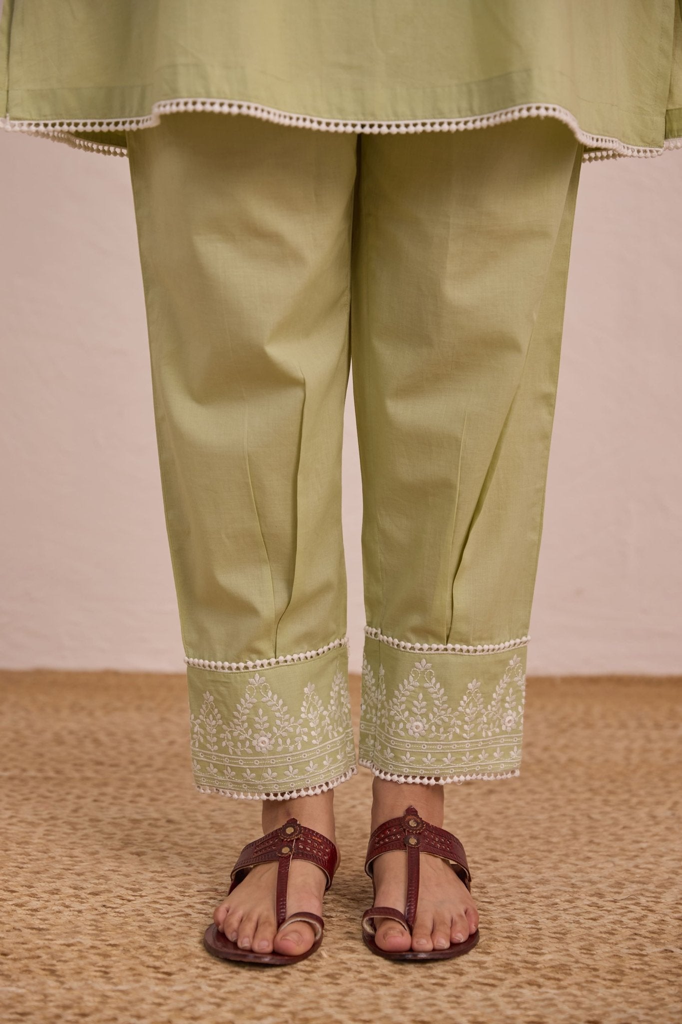 Sage Green Embroidered Co - ord Set - Tara - C - Tara