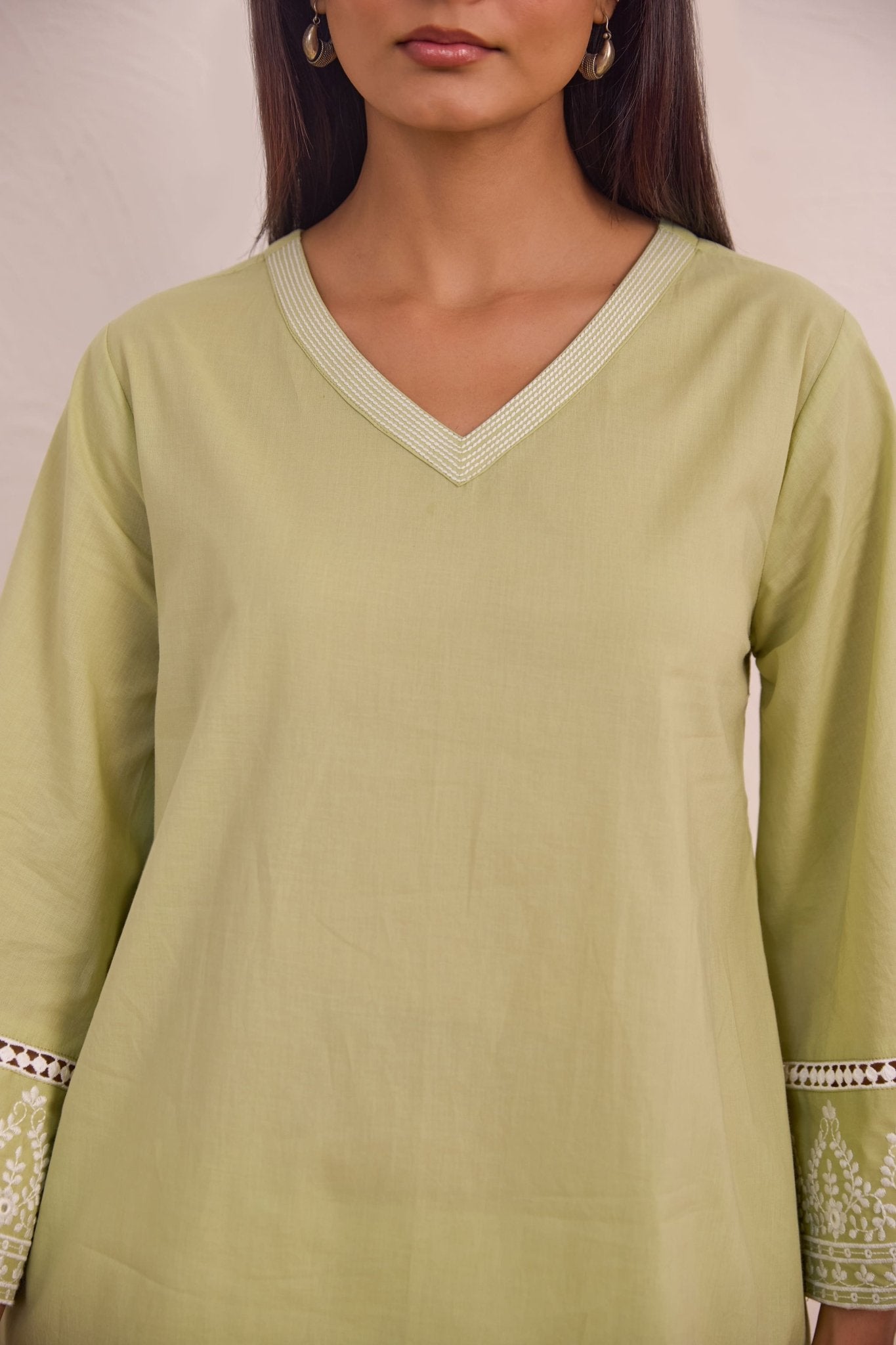 Sage Green Embroidered Co - ord Set - Tara - C - Tara