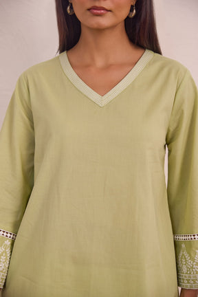 Sage Green Embroidered Co - ord Set - Tara - C - Tara