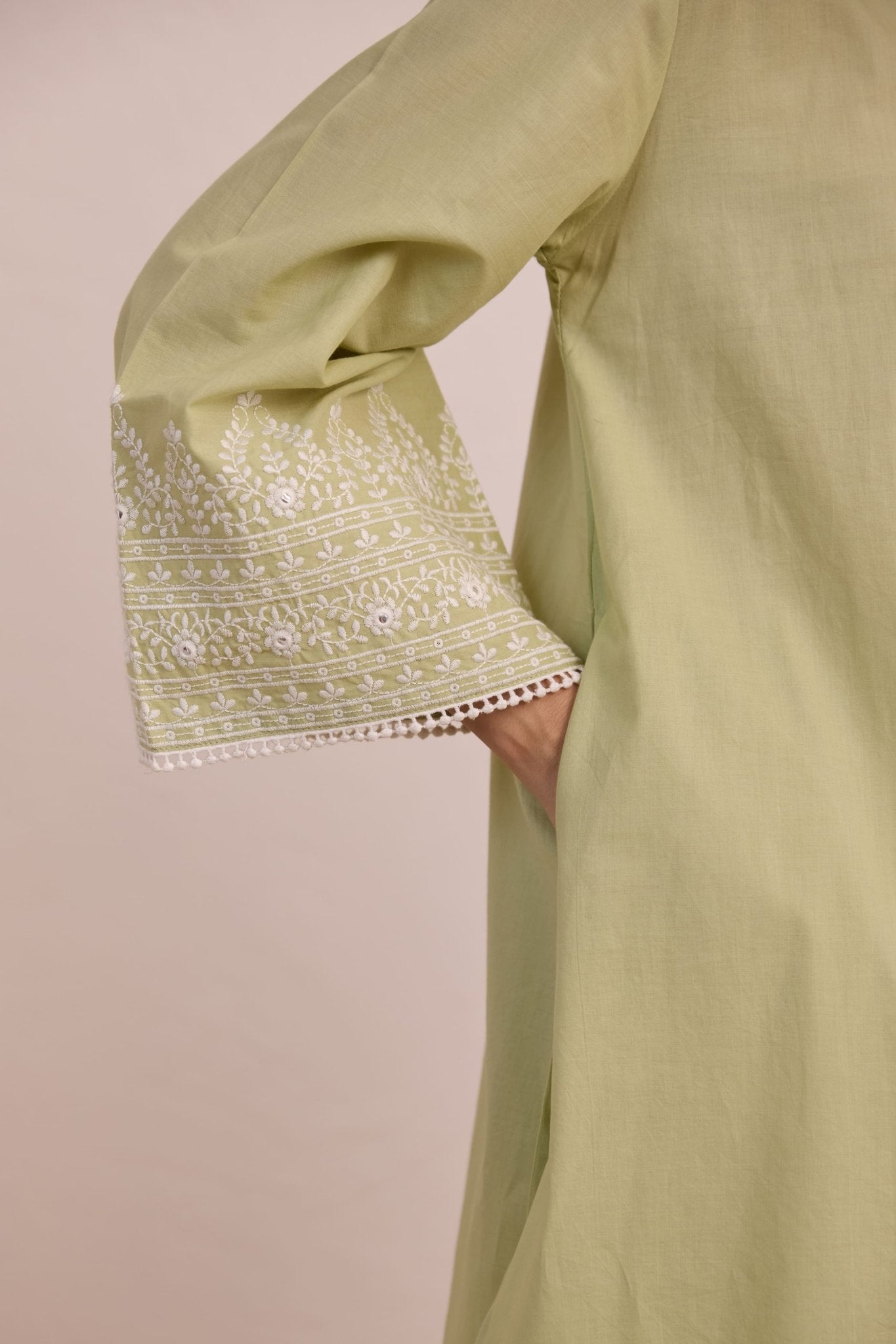 Sage Green Embroidered Co - ord Set - Tara - C - Tara