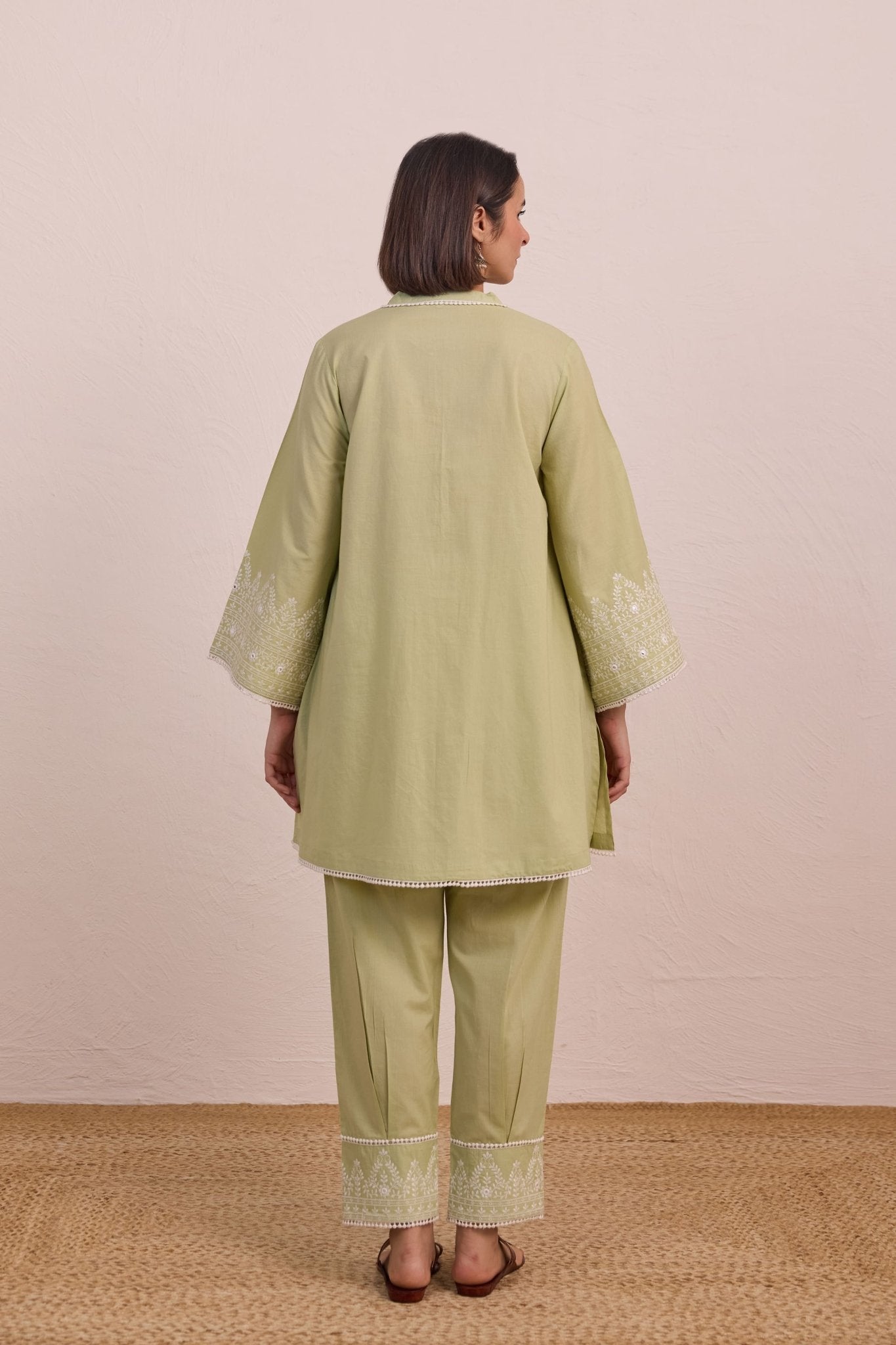 Sage Green Embroidered Co - ord Set - Tara - C - Tara