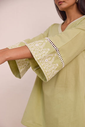 Sage Green Embroidered Co - ord Set - Tara - C - Tara