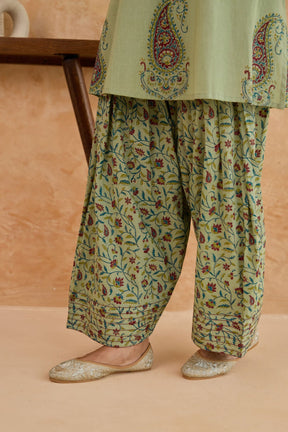 Sage Green Paisley Print Cotton Co-ord Set - Tara-C-Tara