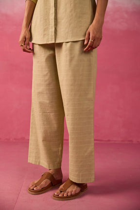Sage Green Textured Cotton Short Tunic Co-ord Set - Tara-C-Tara