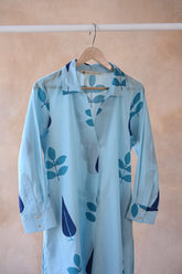 Serene Sky Botanical Print Kurta - Tara - C - Tara