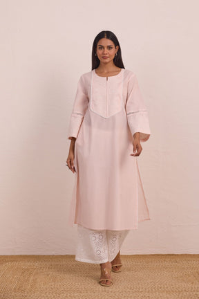 Soft Pink Embroidered Co - ord Set - Tara - C - Tara