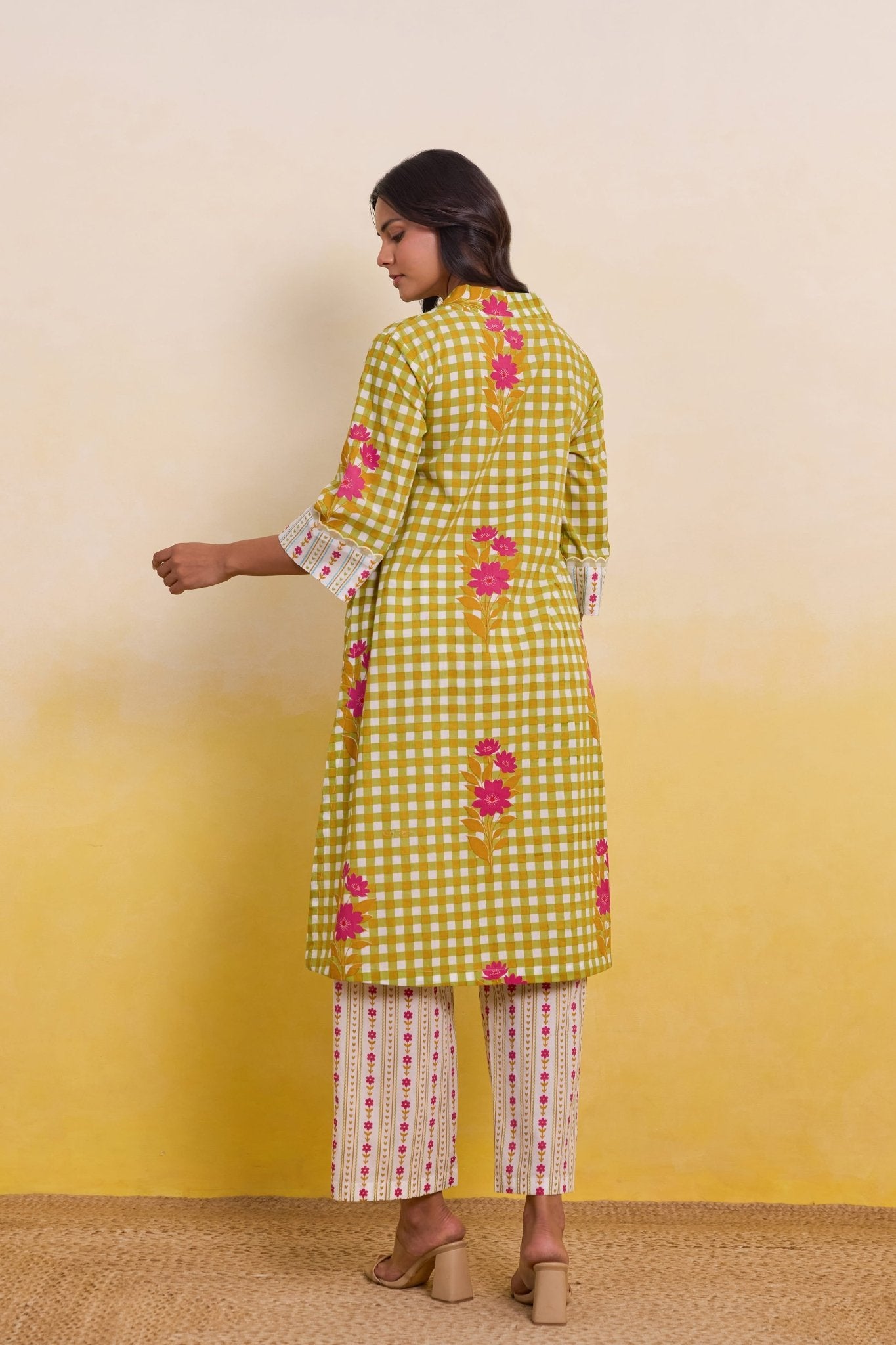 Sunshine Gingham Printed Co - ord Set - Tara - C - Tara