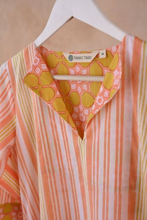 Sunshine Orange Striped long Kurta - Tara - C - Tara