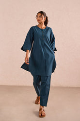 Teal Blue Cotton Co-ord Set - Tara-C-Tara