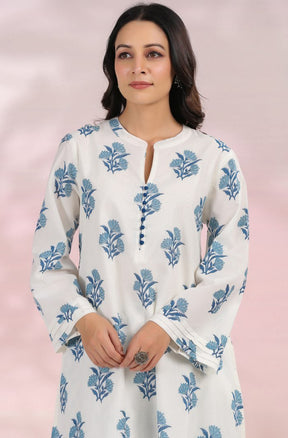 The White - Blue Floral Printed Coord Set - Tara - C - Tara