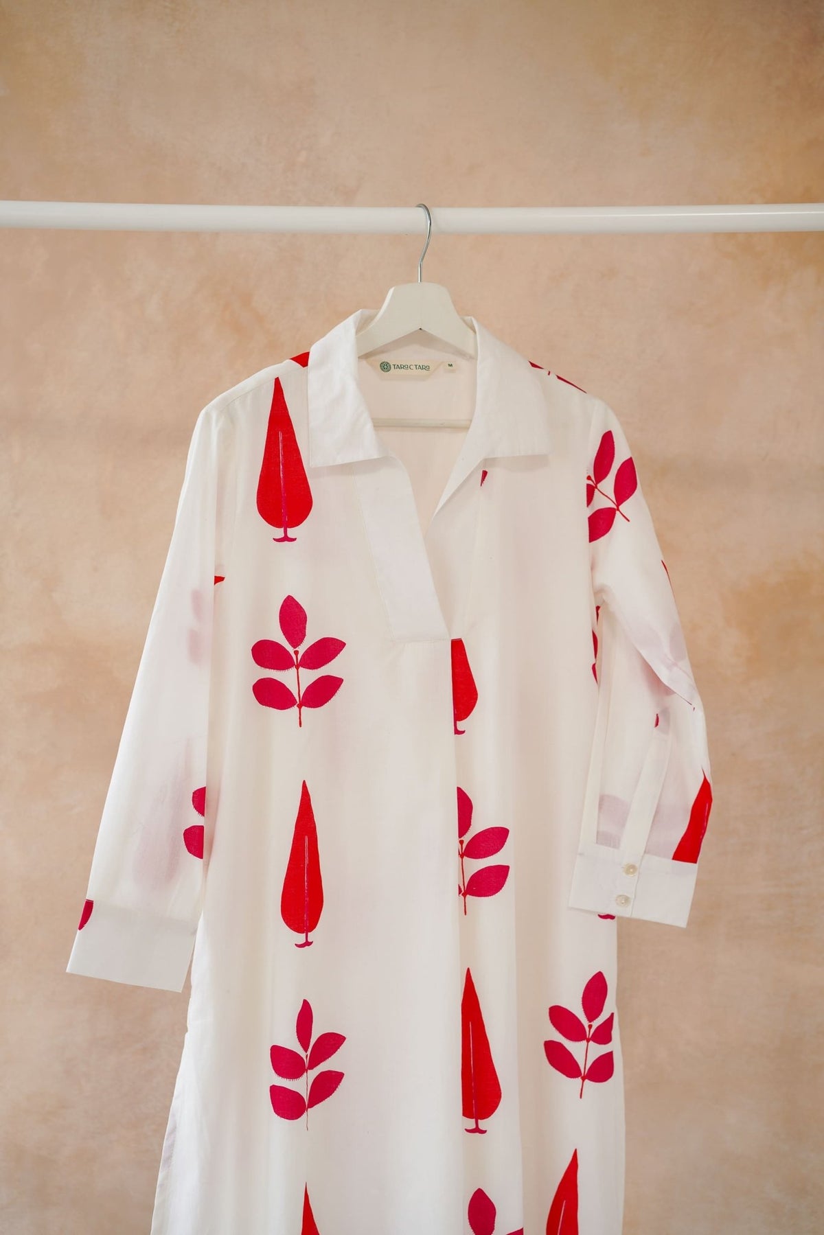 White Botanical Print Kurta - Tara - C - Tara