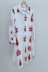 White Botanical Print Kurta - Tara - C - Tara
