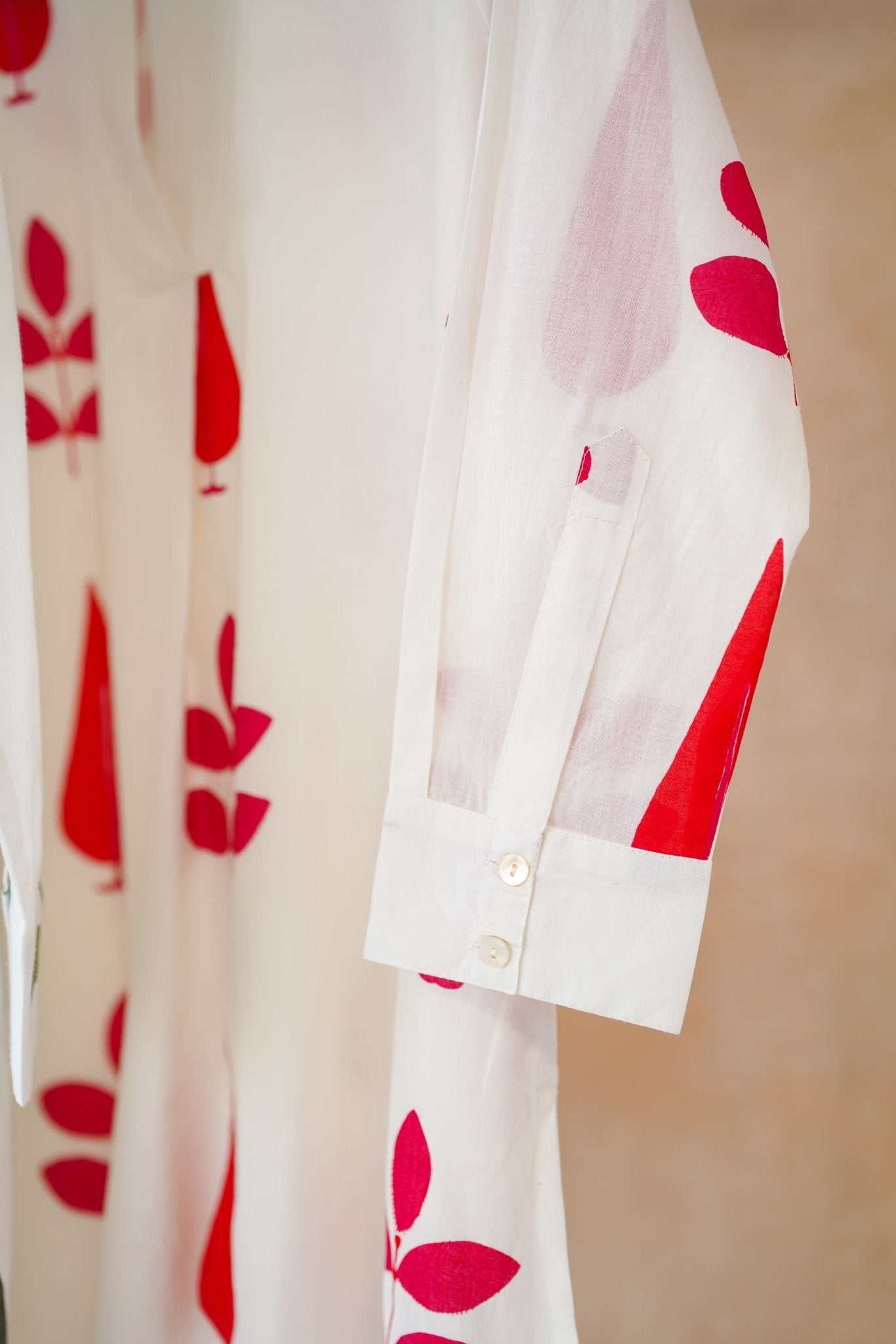 White Botanical Print Kurta - Tara - C - Tara