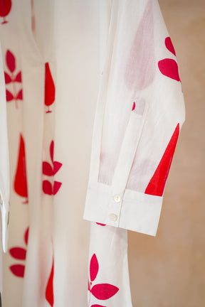 White Botanical Print Kurta - Tara - C - Tara