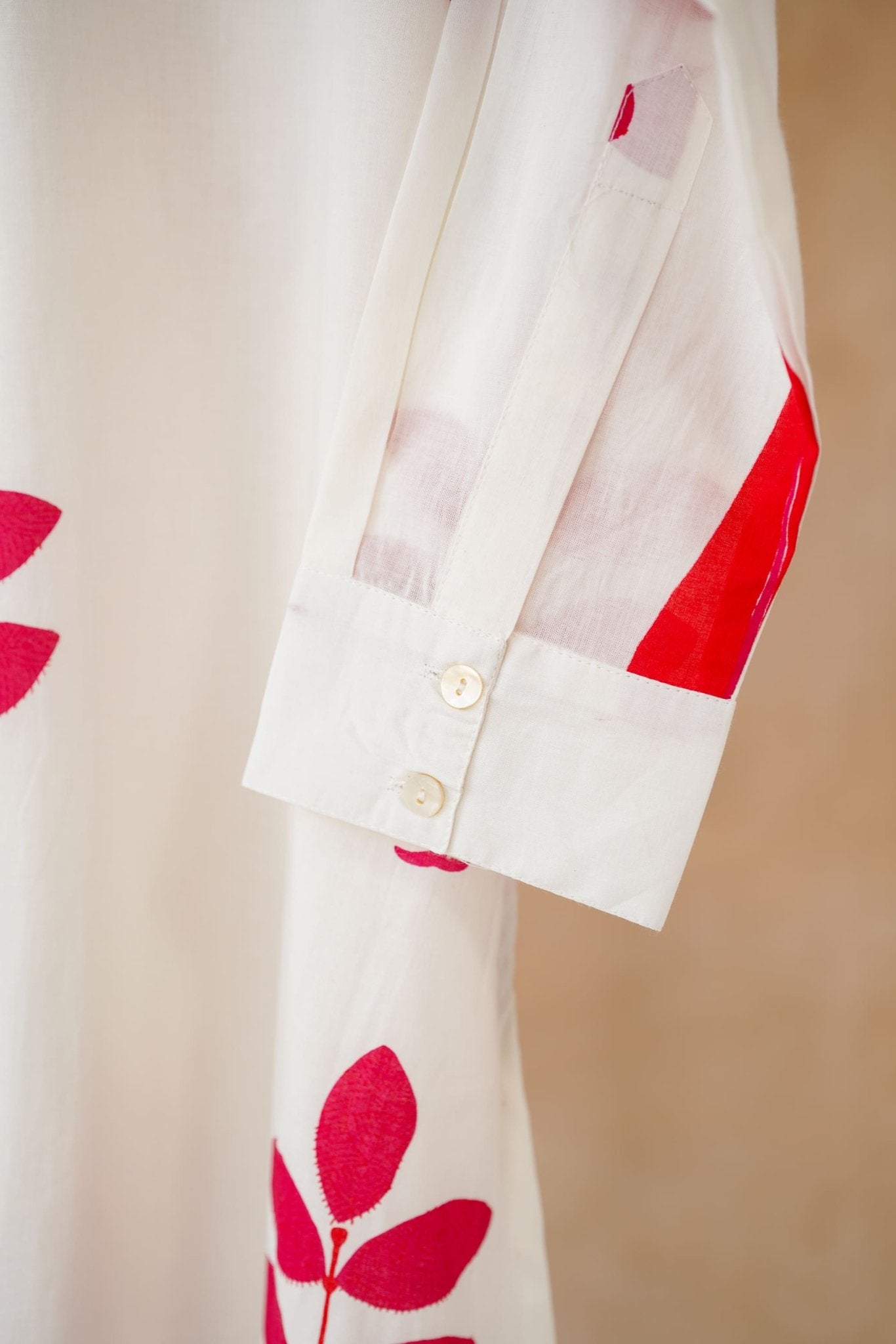 White Botanical Print Kurta - Tara - C - Tara