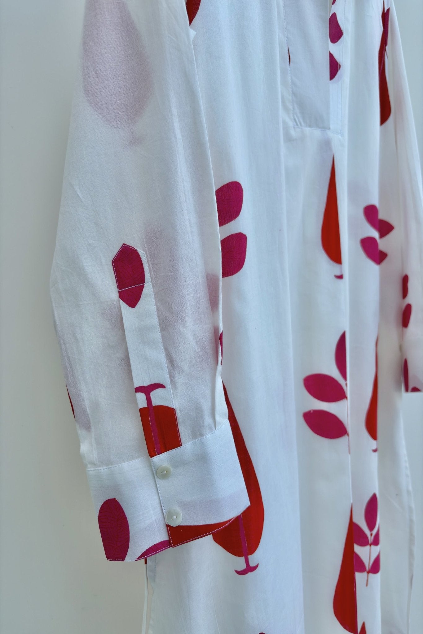 White Botanical Print Kurta - Tara - C - Tara