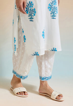 WHITE HAND BLOCK PRINTED COORD SET - Tara-C-Tara