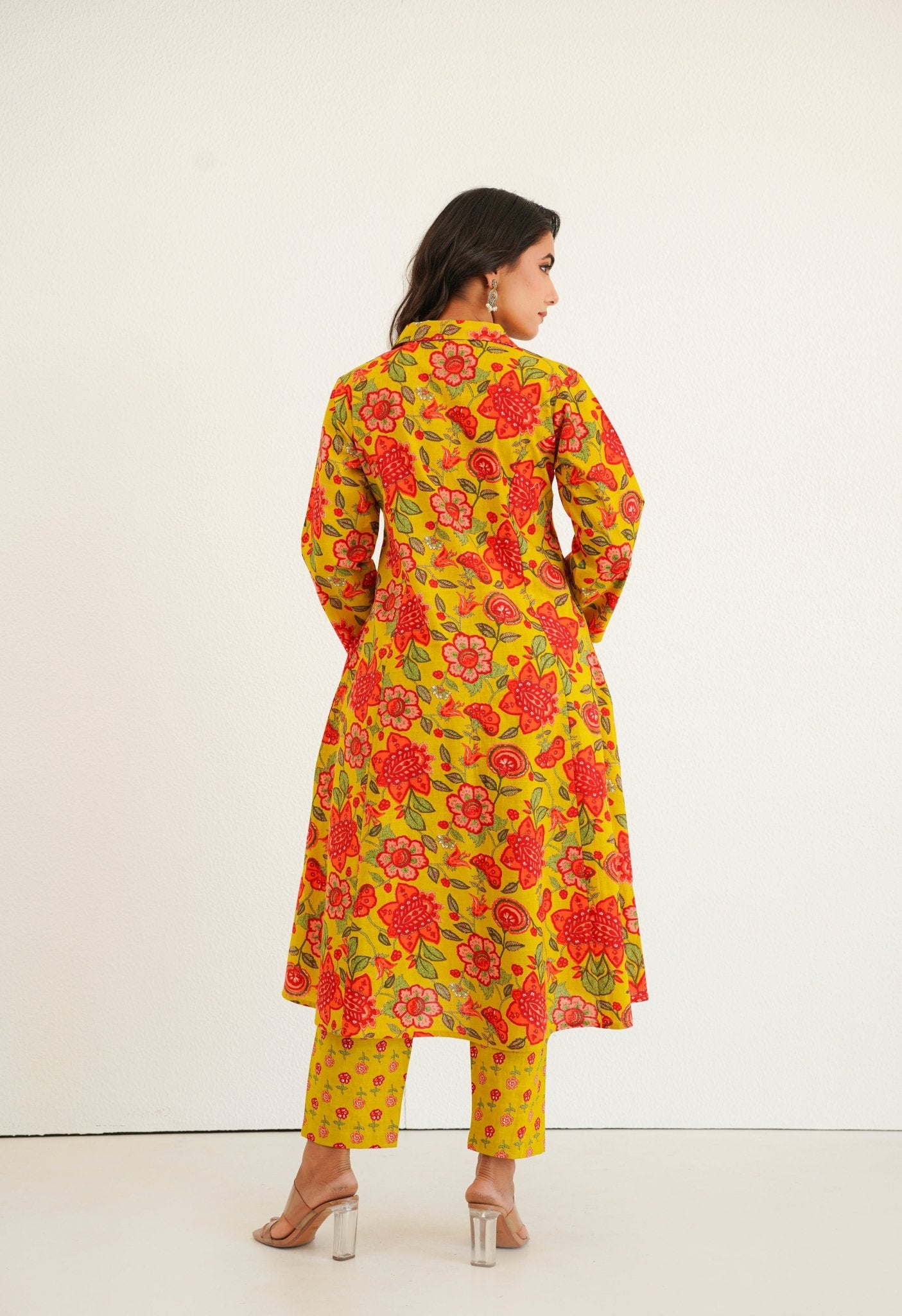 Yellow Floral Printed Co - Ord Set - Tara - C - Tara