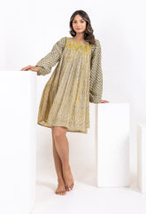 Bagru Hand block Printed Short dress - Tara-C-Tara