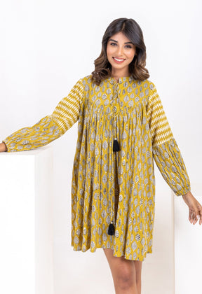 Bagru Hand Block Printed Short dress - Tara-C-Tara