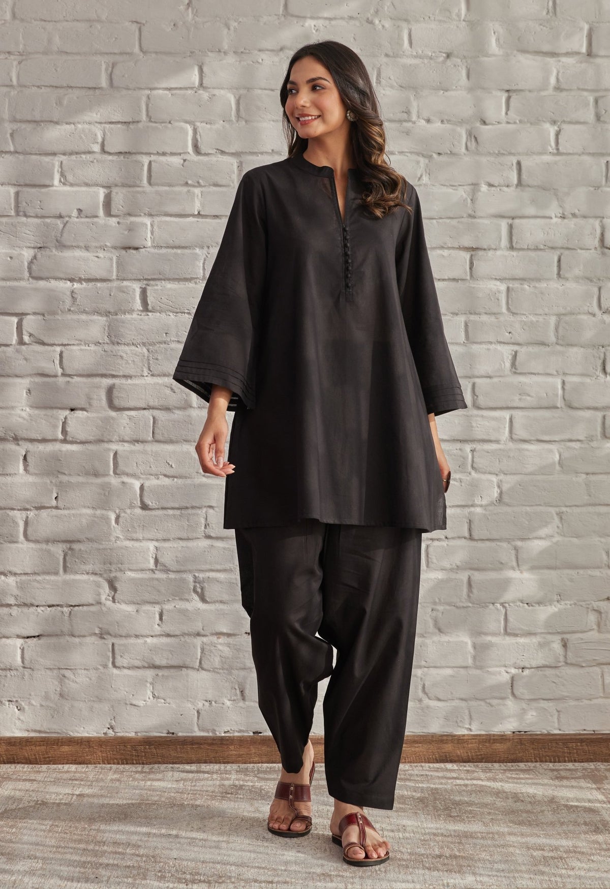 Indian Kurti for Womens With Palazzo Dupatta| Rayon Lace Work Sarara Style  Kurta Kurtis Tunic For Women Black at Amazon Women's Clothing store
