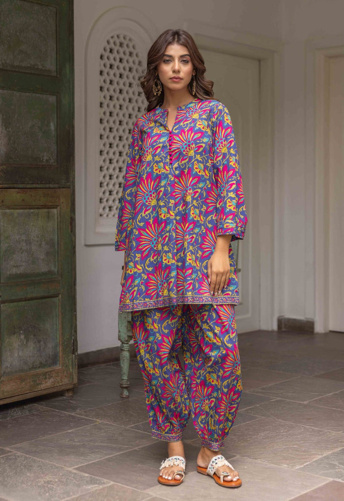 Tara Top and Ira Pants Set |  Black Bandhej Cotton Co-ord main image 1
