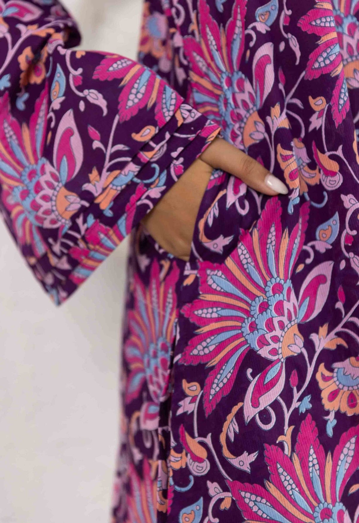 Purple Organza Floral Printed Co-Ords