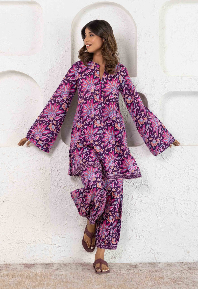 Regal Blooms White Floral Co-ord Set main image 1