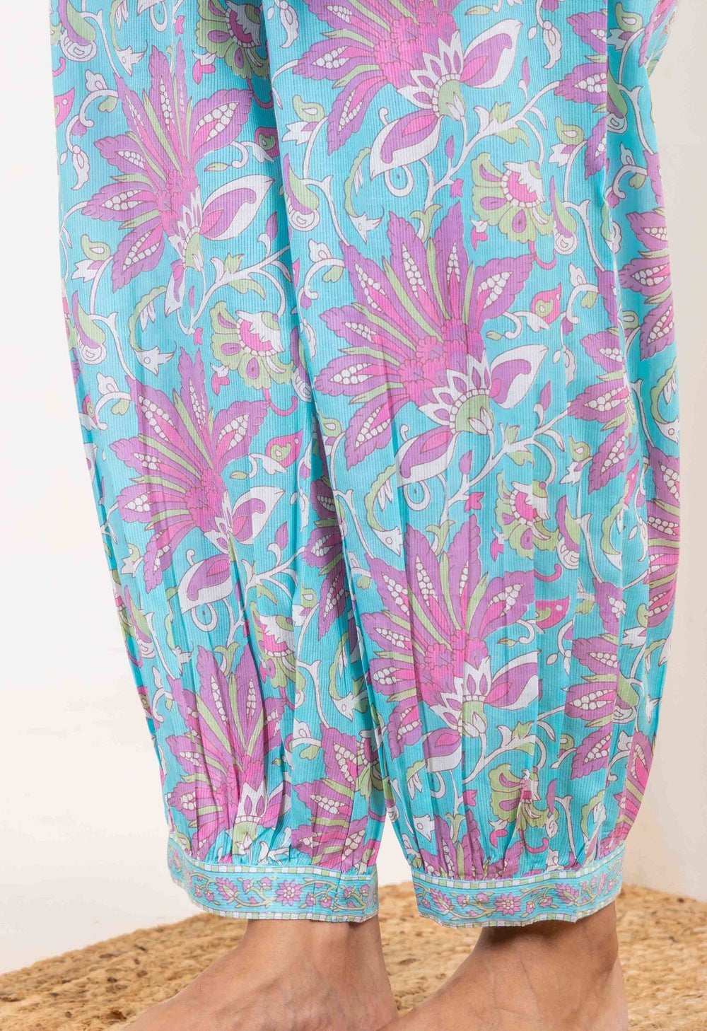 Turquoise Pink Floral Co-ord Set