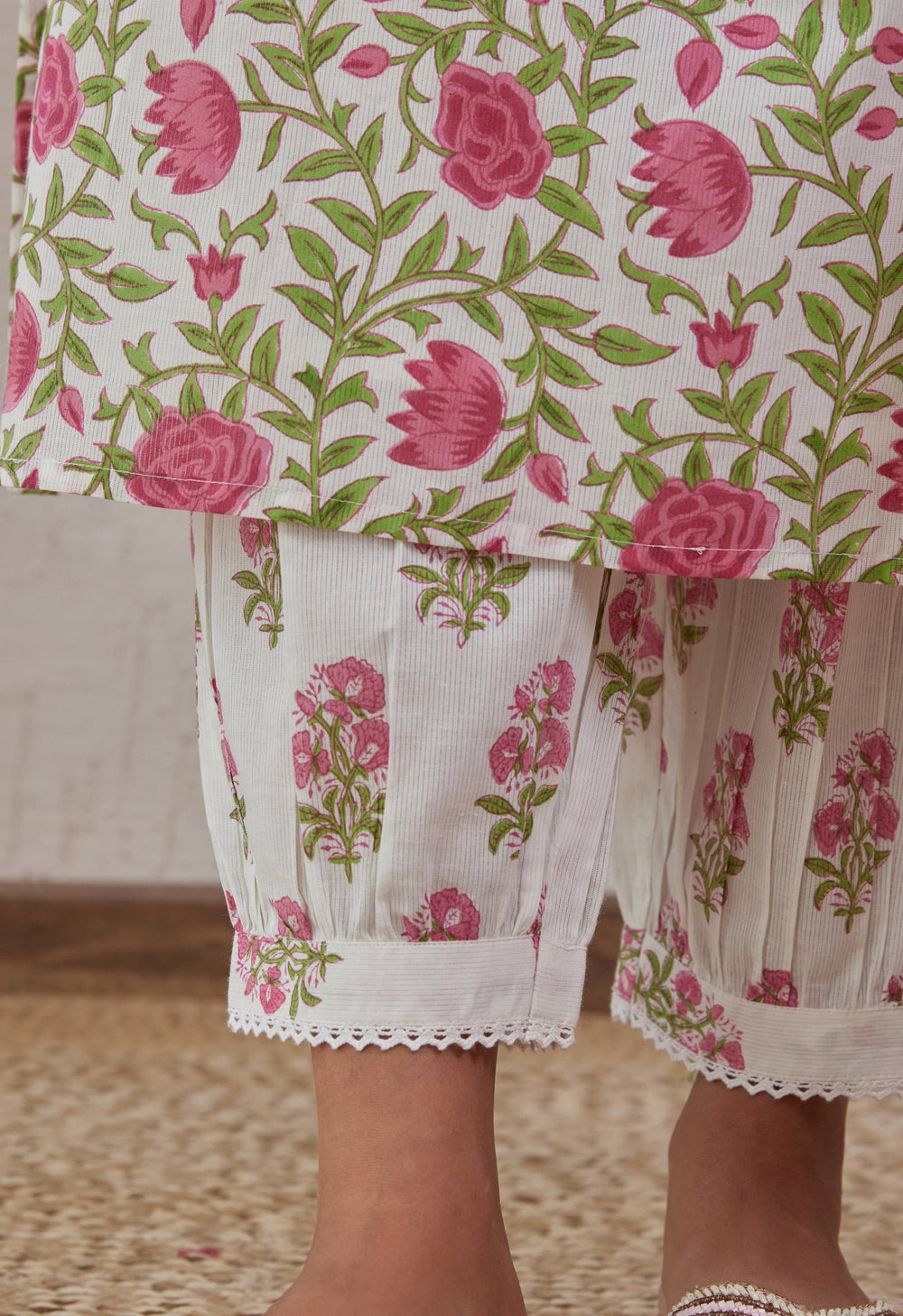 Dusky Leaf Dream Block Printed Kurta Set